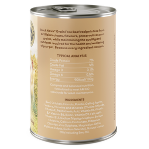 Black Hawk Grain Free Wet Dog Food Beef 400g