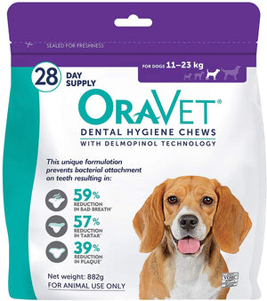 Oravet Dental Hygiene Chews for Medium Dogs  28 Count/Days Supply - RSPCA VIC