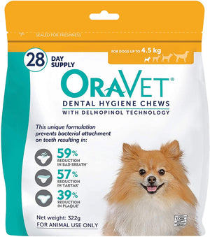 OraVet Dental Hygiene Chew for X-Small Dogs, Dental Treats for Dogs, 28 Counts/Days - RSPCA VIC
