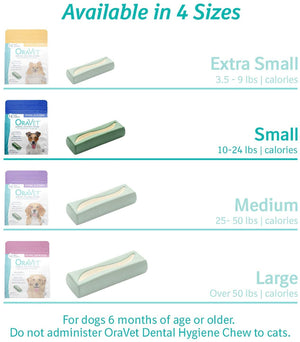 Oravet Dental Hygiene Chew For Dogs, Dental Treats For Dogs, Small, 28 Count/Days - RSPCA VIC
