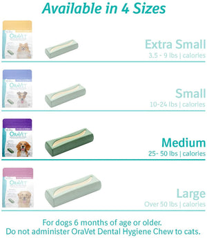 Oravet Dental Hygiene Chews for Medium Dogs  28 Count/Days Supply - RSPCA VIC