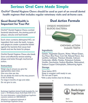 Oravet Dental Hygiene Chews for Medium Dogs  28 Count/Days Supply - RSPCA VIC
