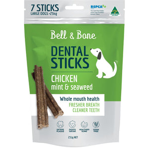 Bell & Bone Chicken, Mint and Seaweed Dental Sticks - RSPCA VIC