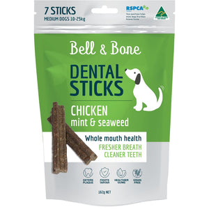 Bell & Bone Chicken, Mint and Seaweed Dental Sticks - RSPCA VIC
