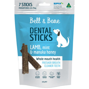Bell & Bone Lamb, Mint & Manuka Honey Dental Sticks - RSPCA VIC
