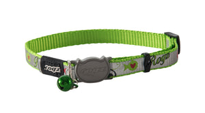 Rogz Safeloc Reflectocat Collar Lime Fish - RSPCA VIC