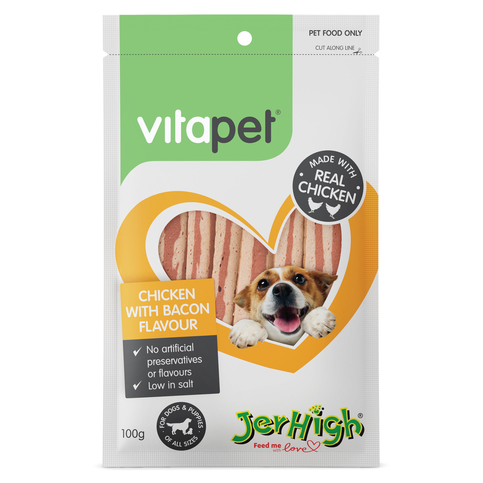 Vitapet Jerhigh Chicken & Bacon 100g - RSPCA VIC