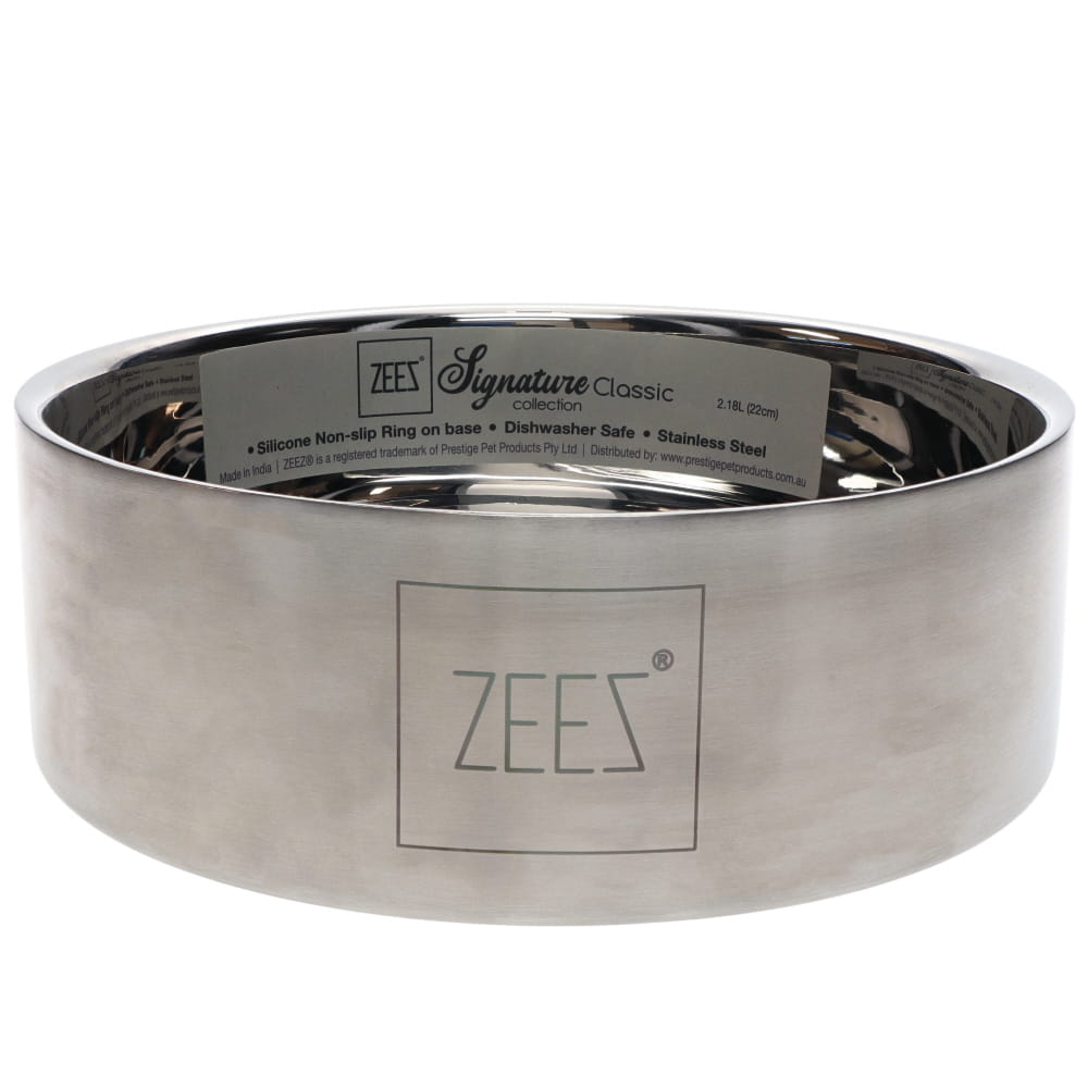 Zeez Signature Collection Stainless Steel Classic Pet Bowl