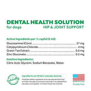 TropiClean Fresh Breath Dental Health Solution Plus Hip & Joint 473ml