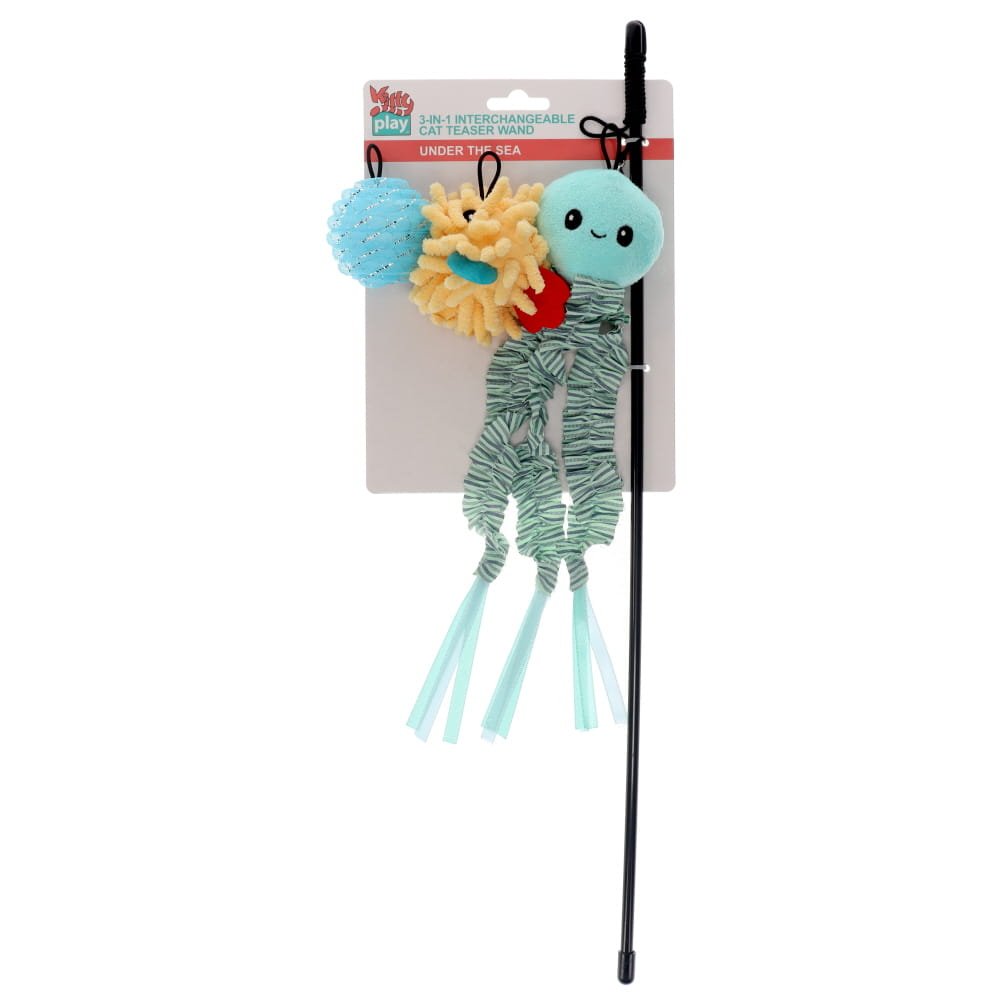 Kitty Play 3-in-1 Interchangeable Cat Wand Under The Sea