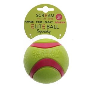 Scream Elite Ball Squeaky Green & Pink