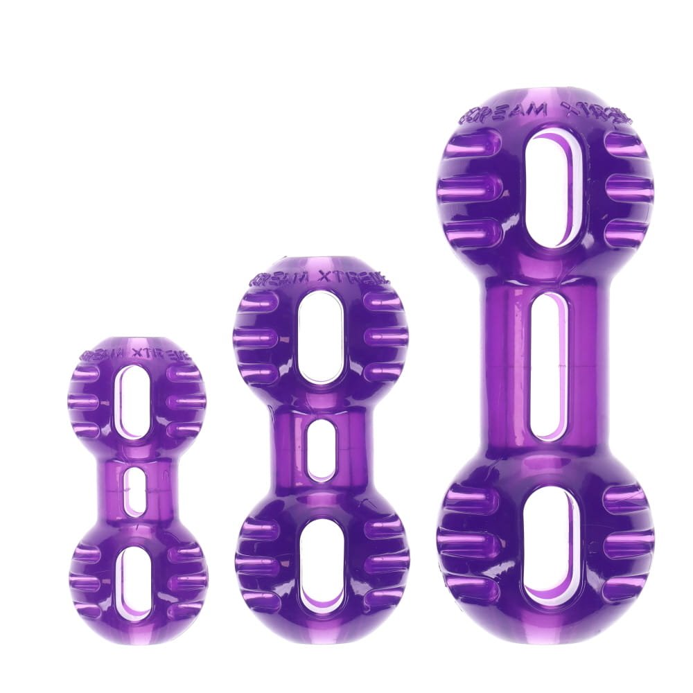 Scream Xtreme Treat Dumbbell Loud Purple Dog Chew Toy