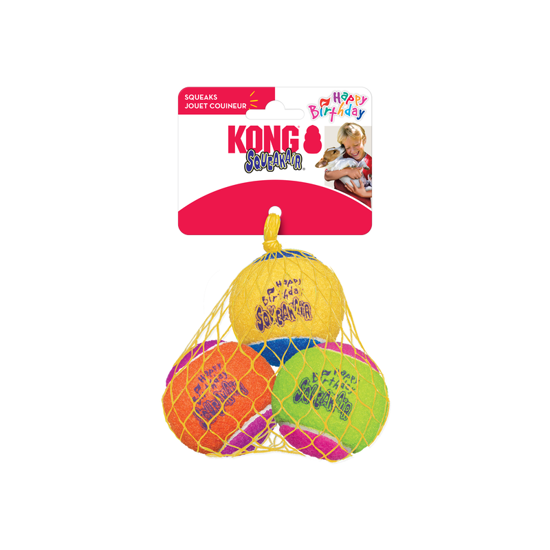 KONG Dog SqueakAir Birthday Balls 3pk - RSPCA VIC