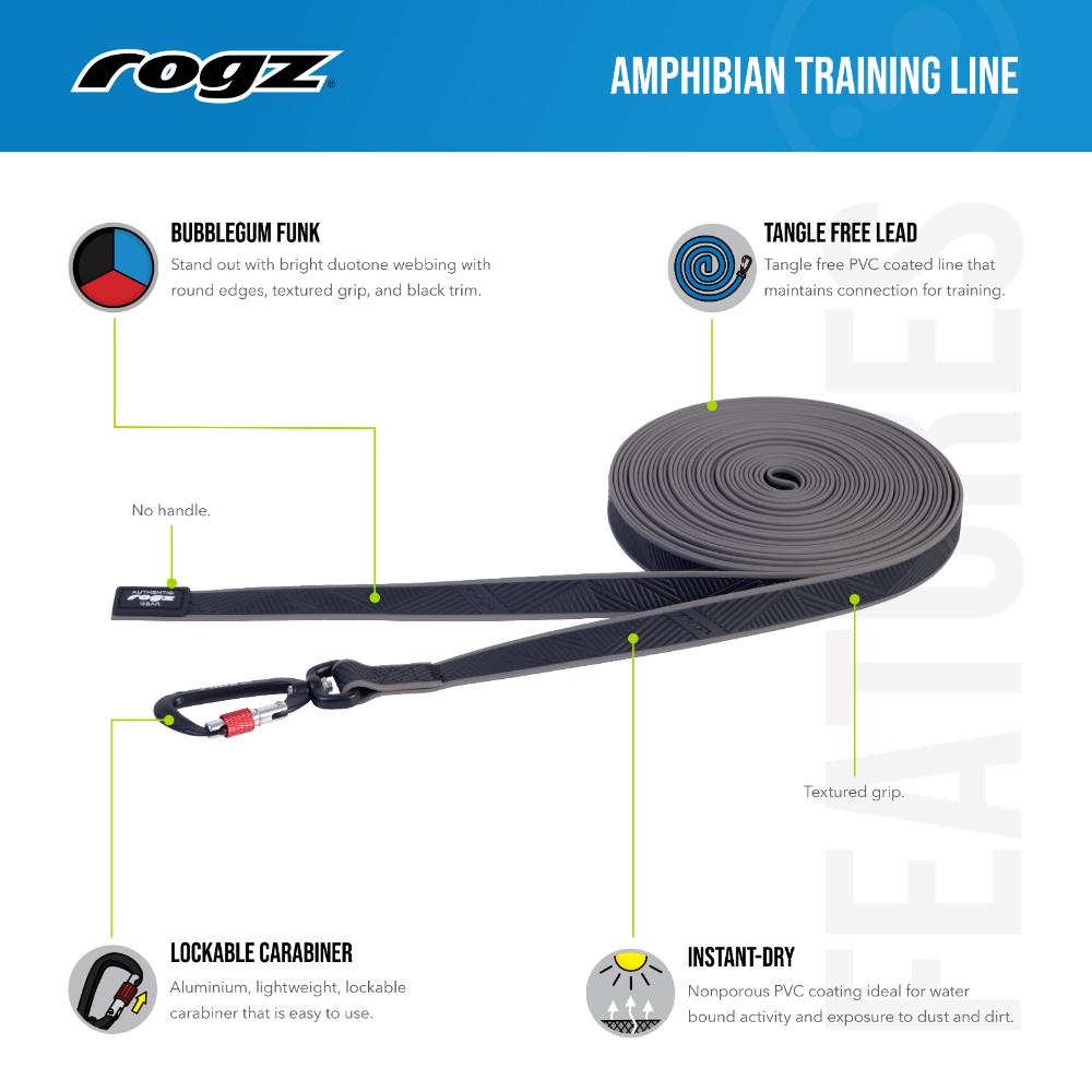 Rogz Amphibian Training Line Black - RSPCA VIC