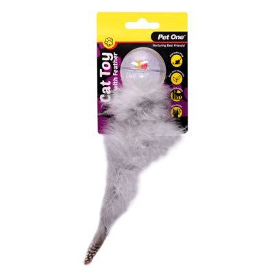 Pet One Cat Toy Ball with Feather