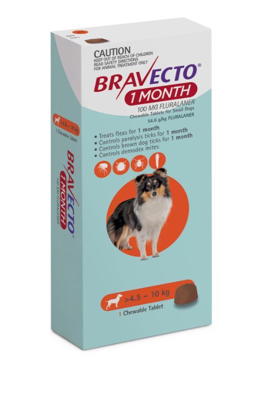 1 Month Bravecto Chew for Small Dogs Orange