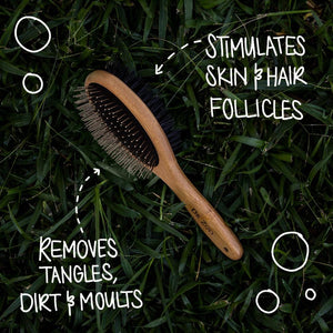 Dr Zoo Bamboo Brush with Features including removing tangles, dirt & moults.