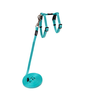 Rogz Alleycat Harness and Lead Set Teal