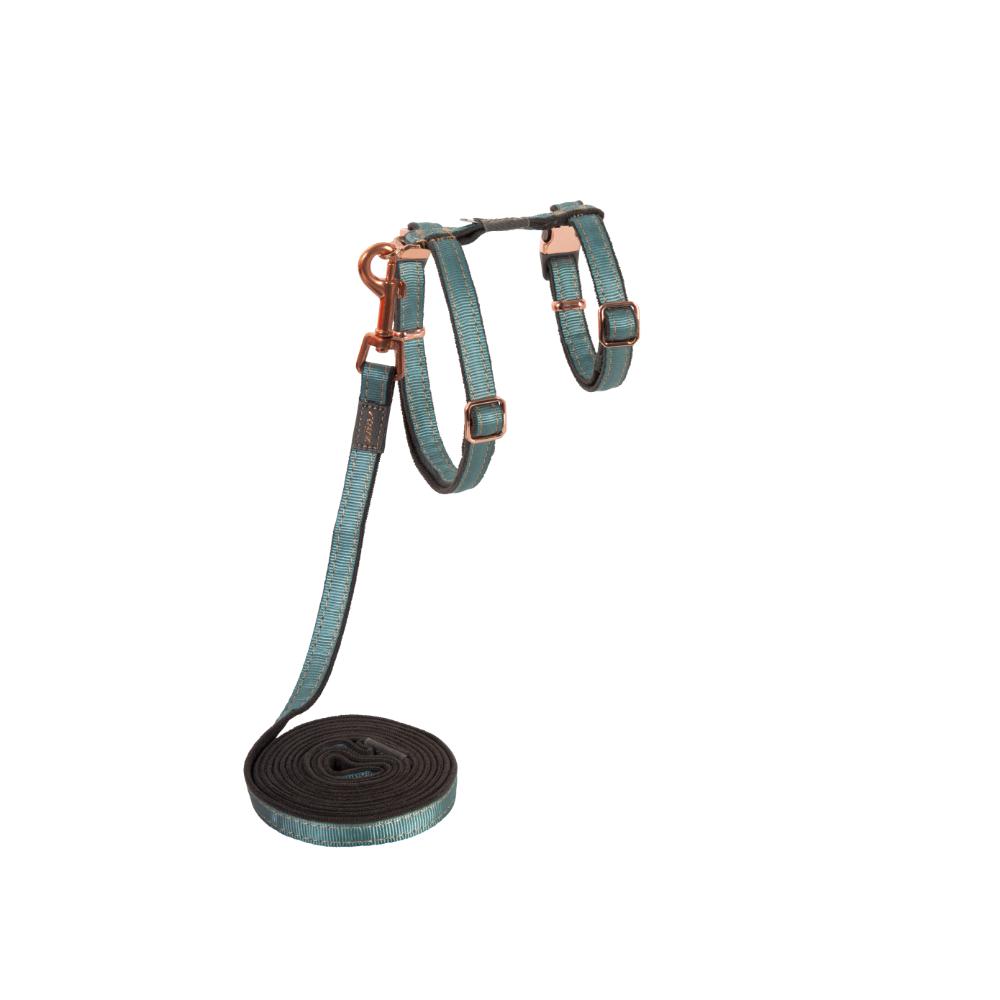 Rogz Urbancat Harness and Lead Set Turquoise Moon - RSPCA VIC