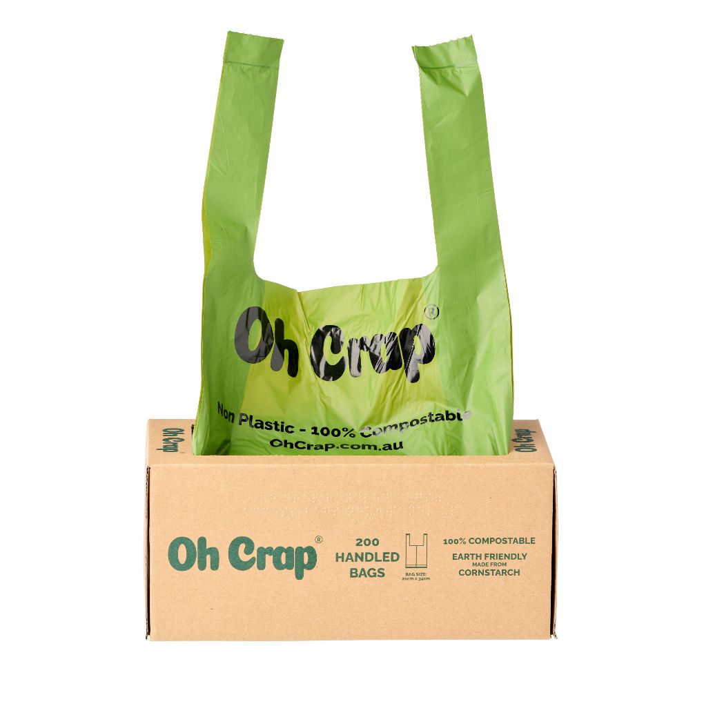 Oh Crap Poo Bags with Handles 200 Pack - Vision Impaired Approved - RSPCA VIC