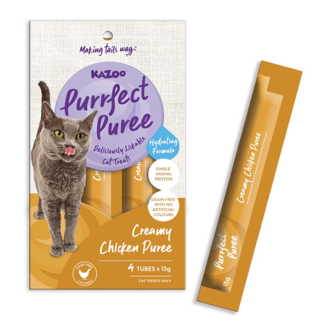 Kazoo Purrfect Puree Creamy Chicken Cat Treat 4pk 15g