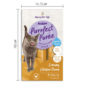 Kazoo Purrfect Puree Creamy Chicken Cat Treat 4pk 15g