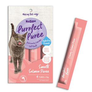 Kazoo Purrfect Puree Salmon Cat Treat 4pk 15g