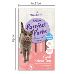 Kazoo Purrfect Puree Salmon Cat Treat 4pk 15g