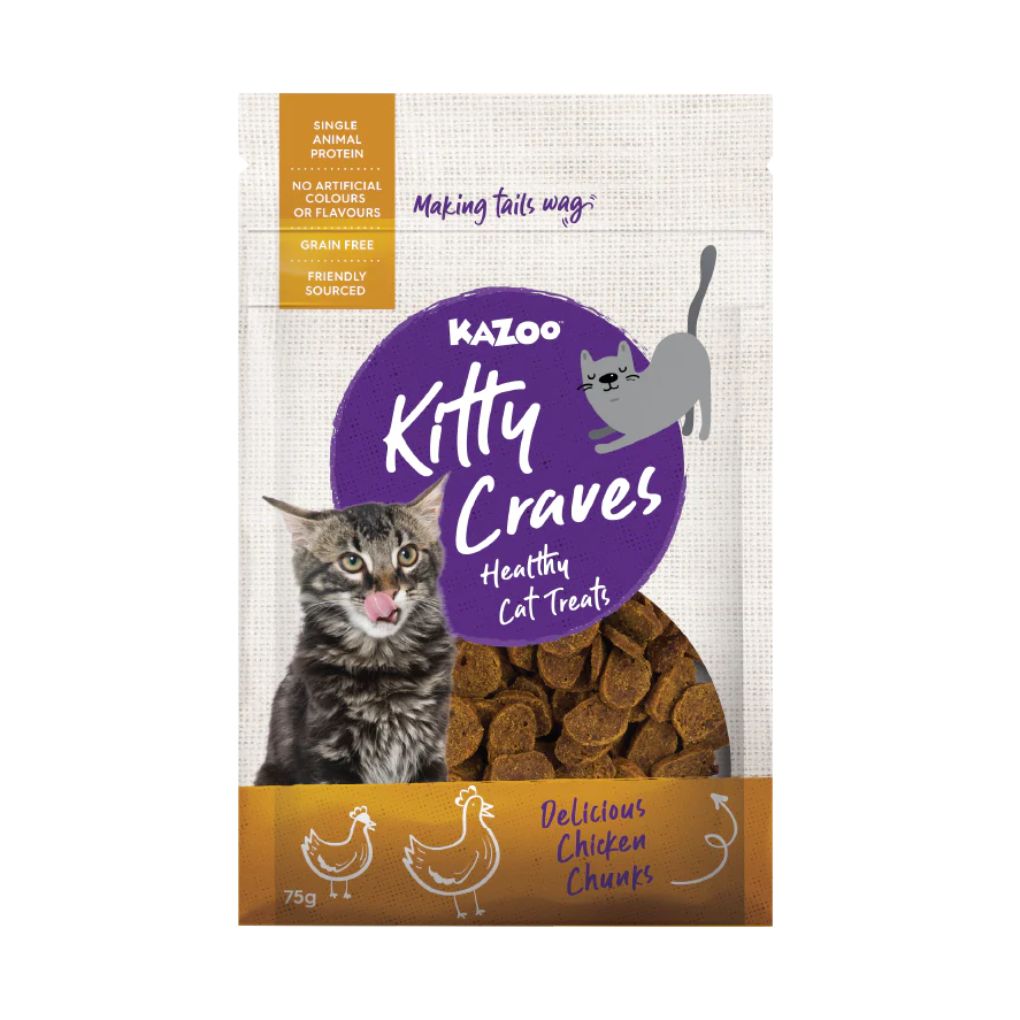 Kazoo Kitty Craves Chicken Chunks Cat Treat 75g