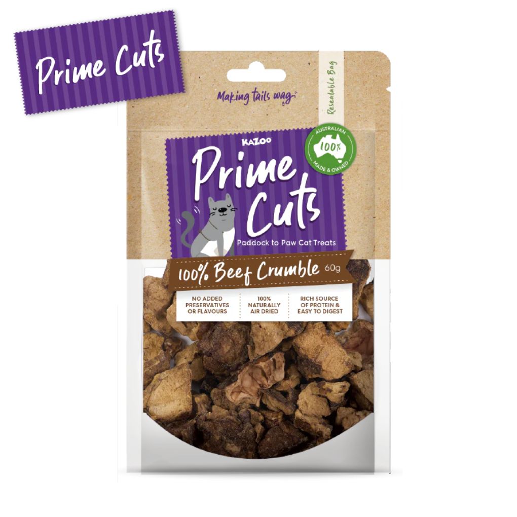 Kazoo Prime Cuts Cat Beef Lung Crumble Treat 60g