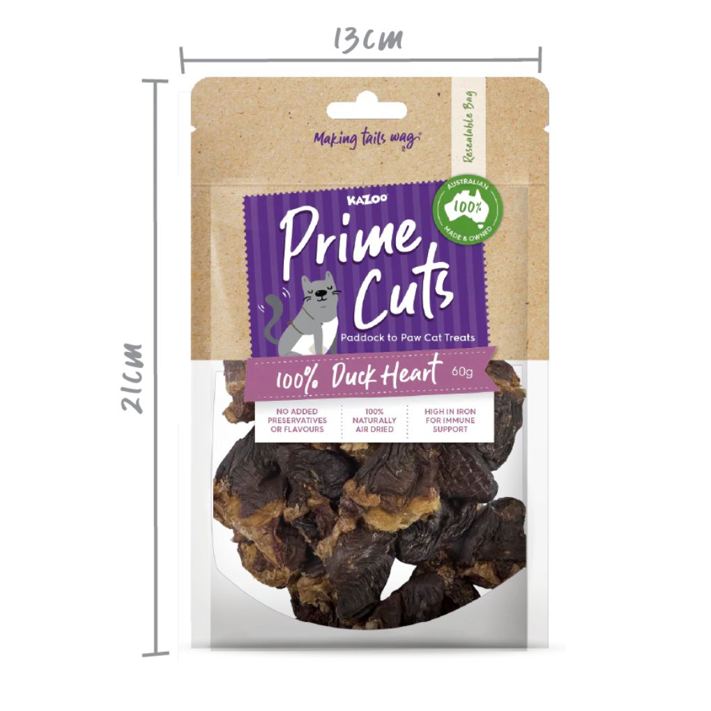 Kazoo Prime Cuts Cat Duck Heart 60g
