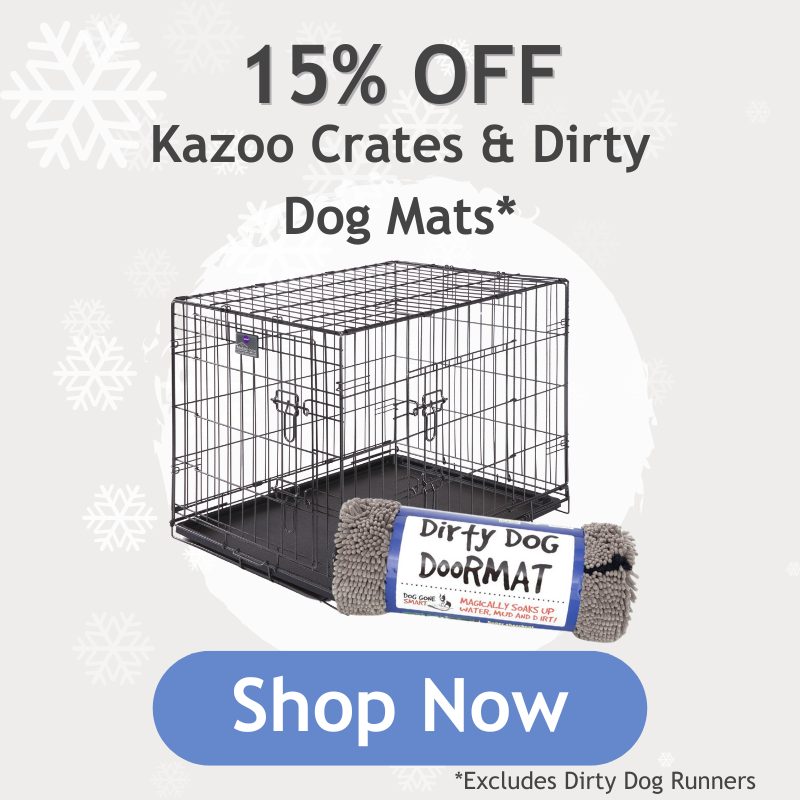 Kazoo Mobile Home Crate with grey Dirty Dog Doormat rolled up infront