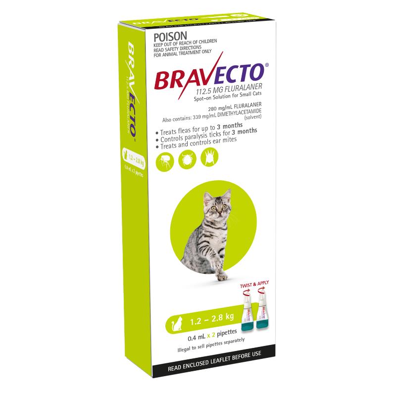 6 Month Bravecto Spot On for Small Cats