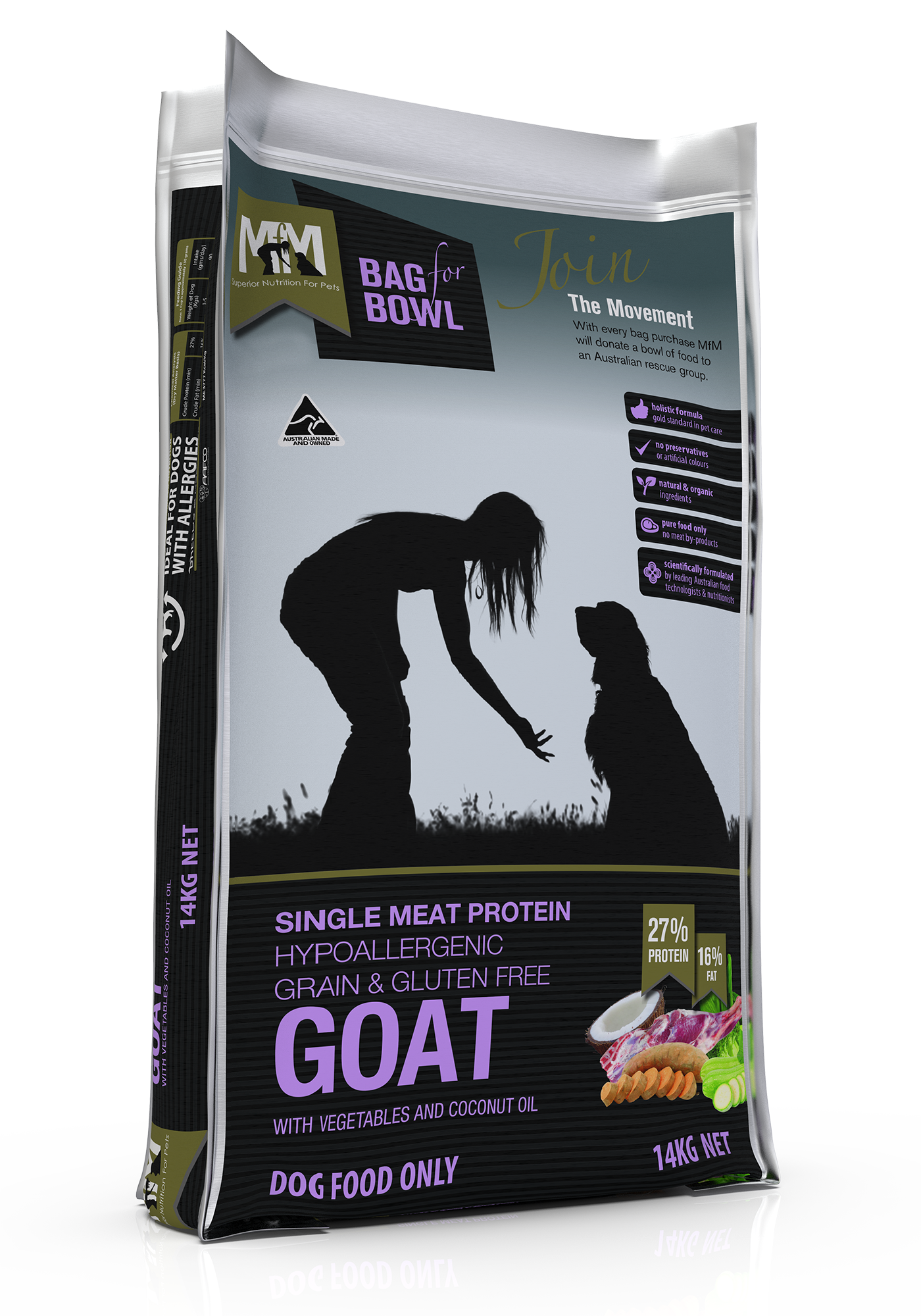 Meals for Mutts Single Protein Grain & Gluten Free Goat Adult Dog Food - RSPCA VIC