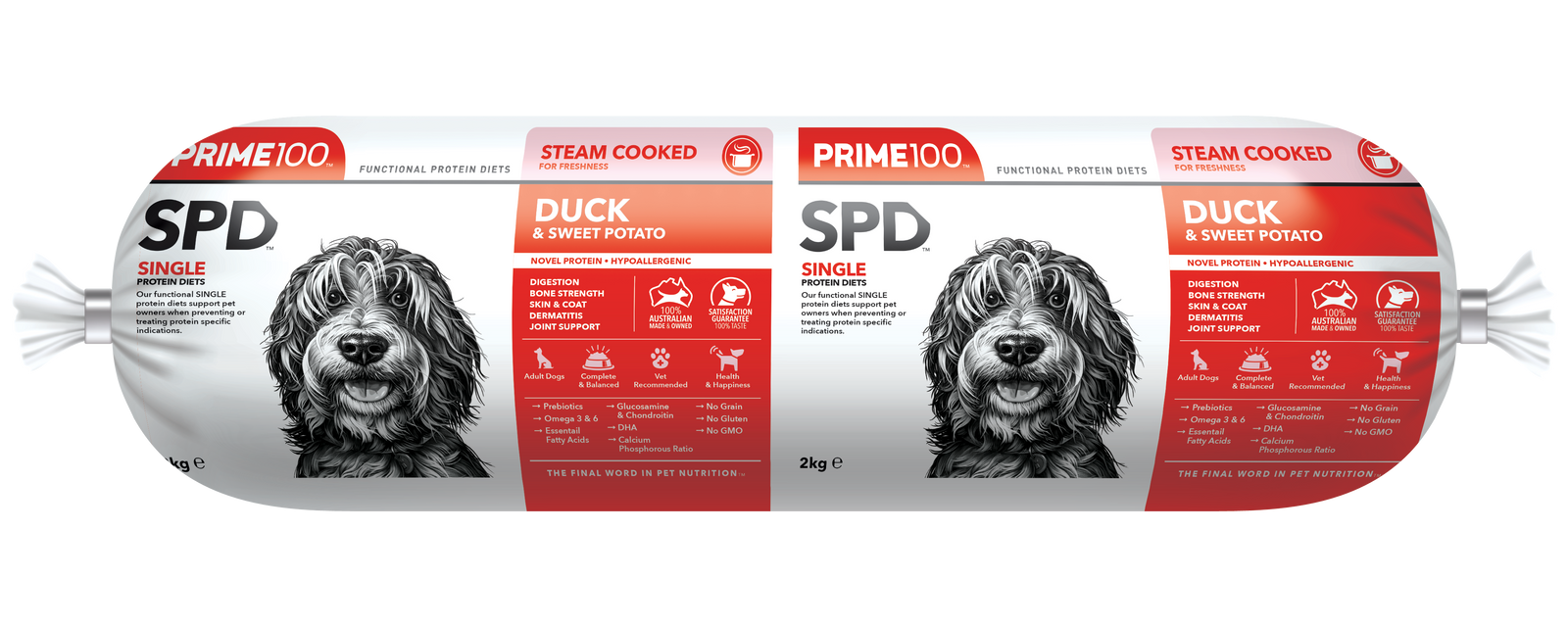 Prime 100 SPD Duck & Sweet Potato Fresh Roll 2kg