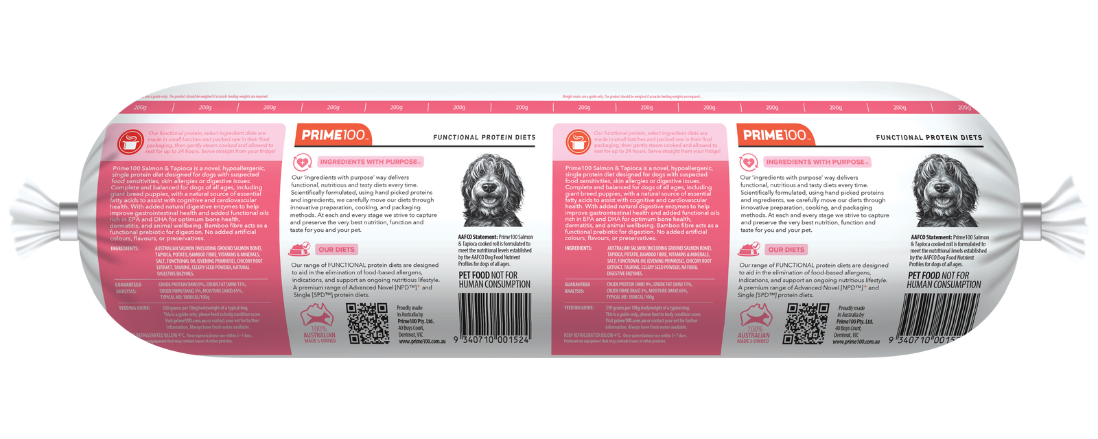 Prime 100 SPD Salmon & Tapioca Fresh Roll 2kg