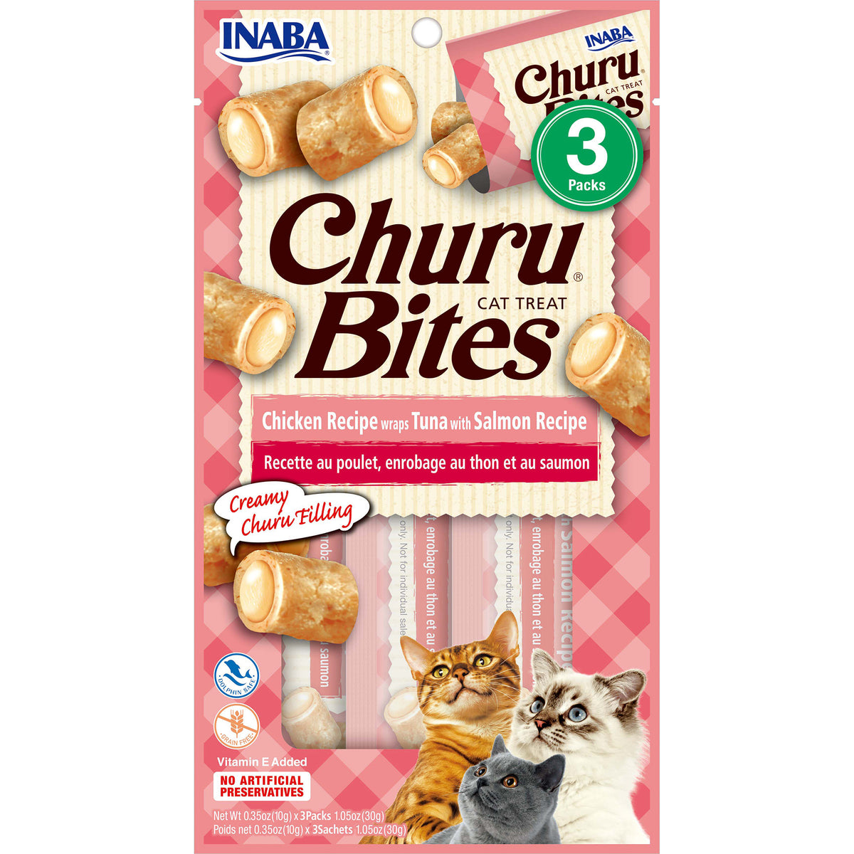 Inaba Cat Churu Bites Chicken Wraps with Tuna & Salmon 3pk