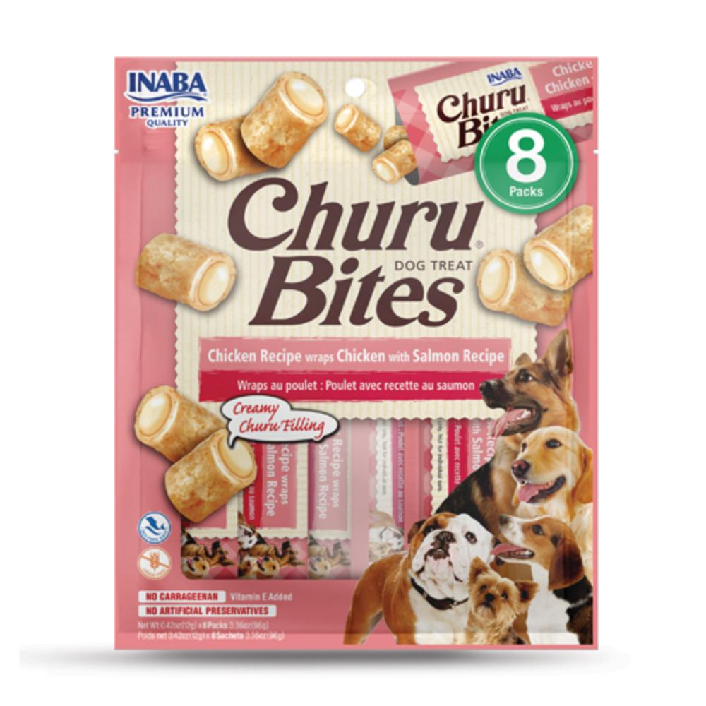 Inaba Dog Churu Bites Chicken Wraps with Salmon 96g 8pk