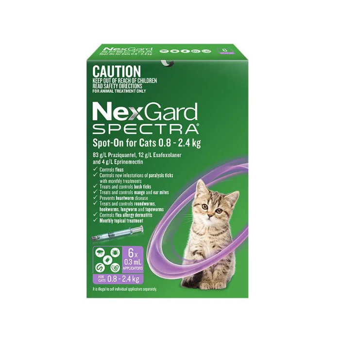 Nexgard Spectra Spot-On For Cat 0.8-2.4kg - RSPCA VIC
