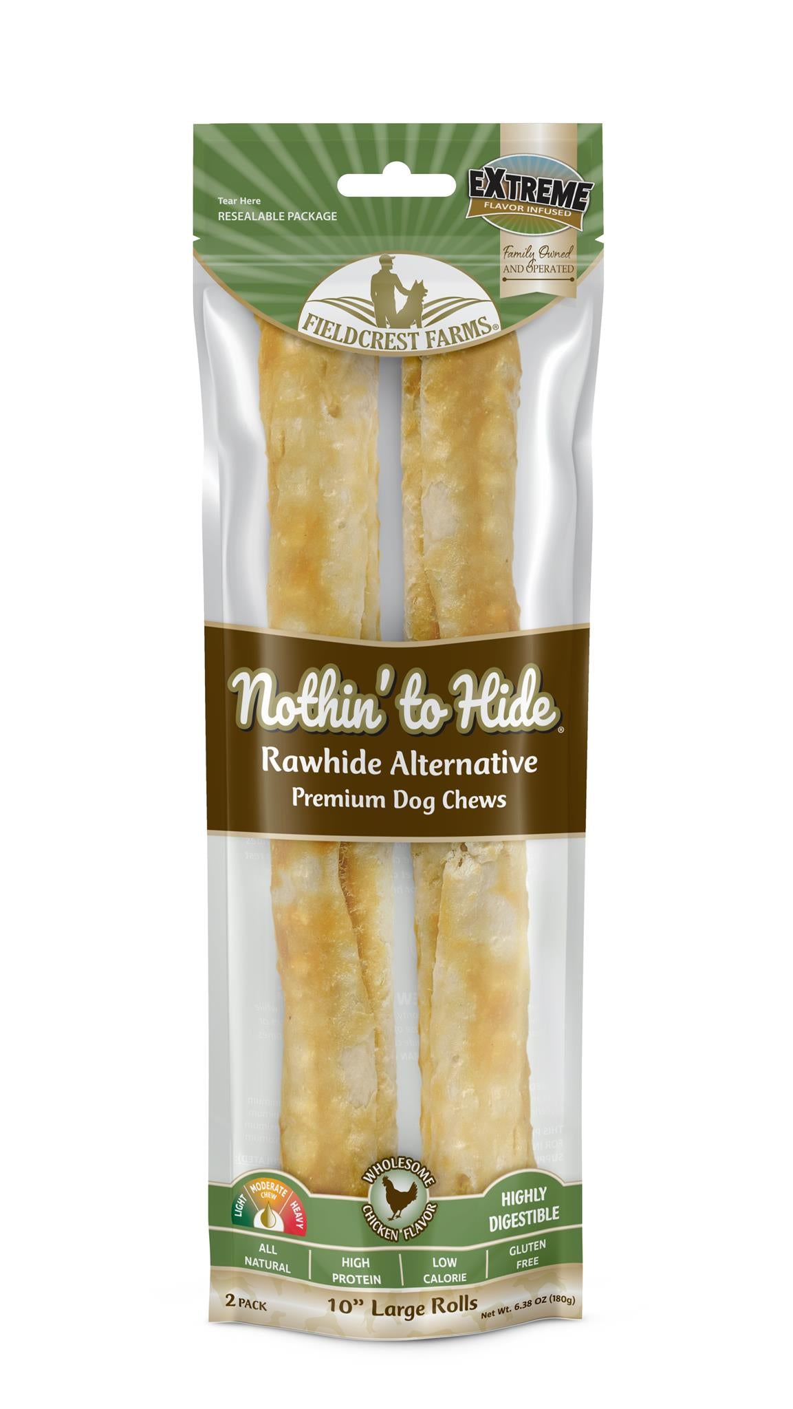 Nothin to Hide Large Roll Chicken 10in Dog Chews 2pk - RSPCA VIC