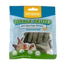 Pipsqueak Small Animal Forage Delites Mini Sponge Sticks - Alfalfa & Apple 35g