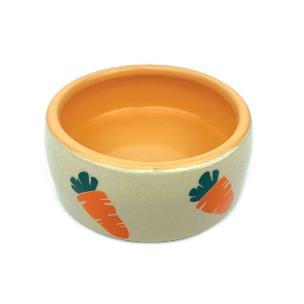 Pipsqueak Small Animal Ceramic Carrot Feeder Bowl