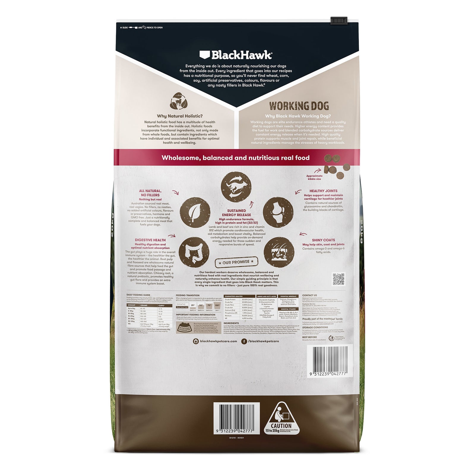 Black Hawk Working Dog Lamb & Beef 20kg