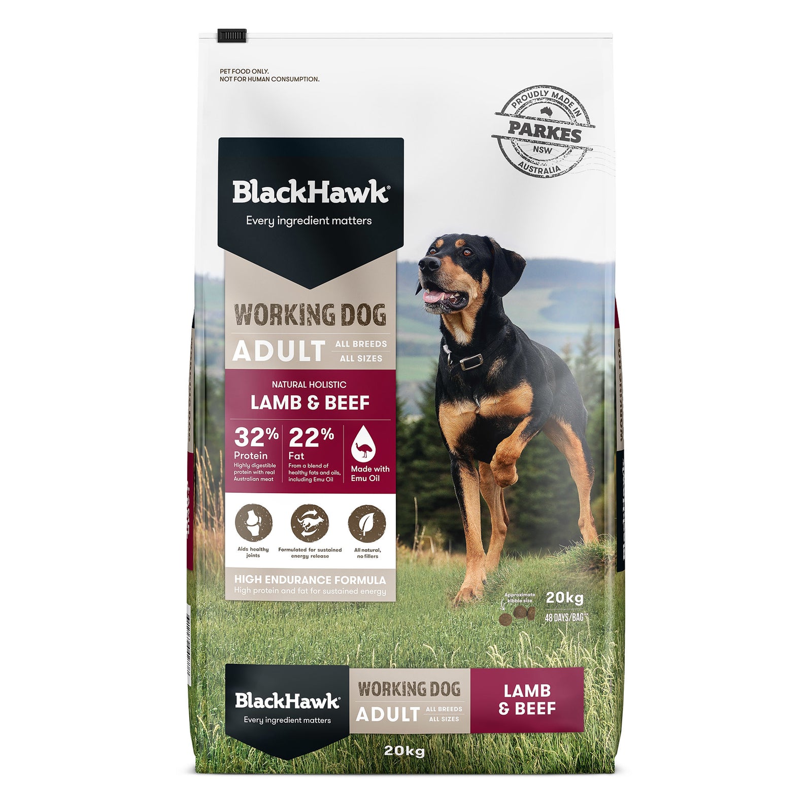 Black Hawk Working Dog Lamb & Beef 20kg