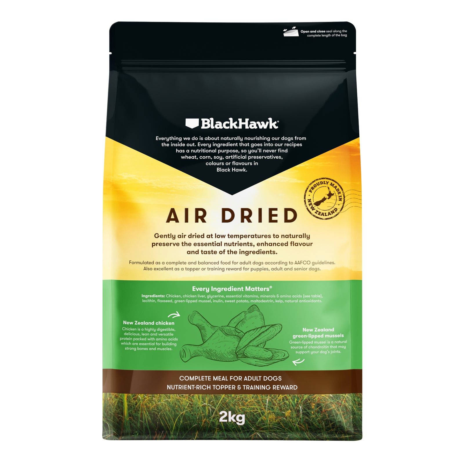 Black Hawk Air Dried Dog Food Chicken