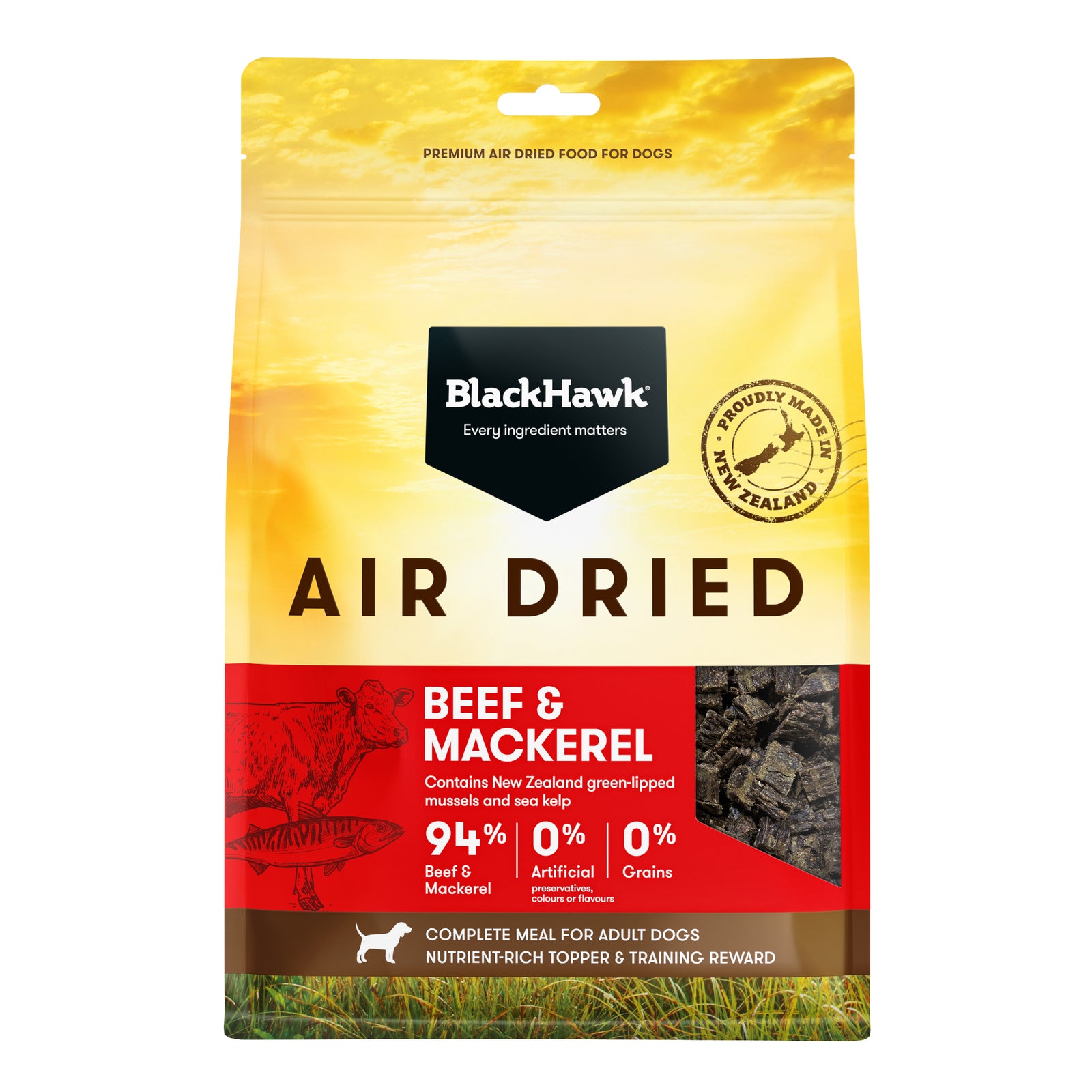 Black Hawk Air Dried Dog Food Beef & Mackerel
