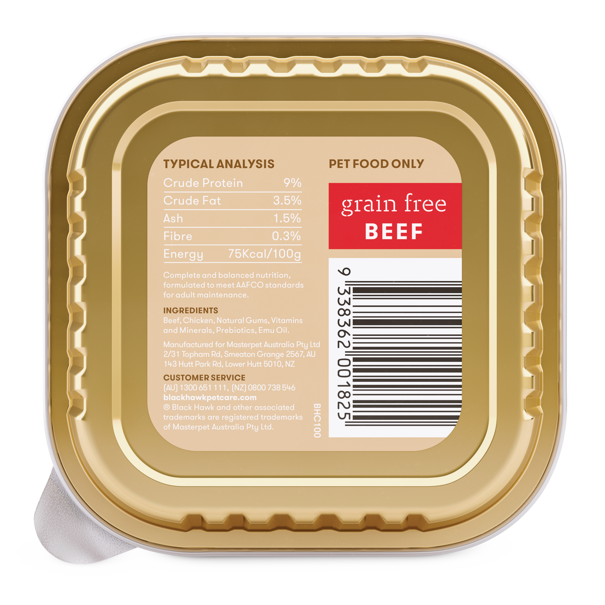 Black Hawk Grain Free Wet Dog Food Beef 100g