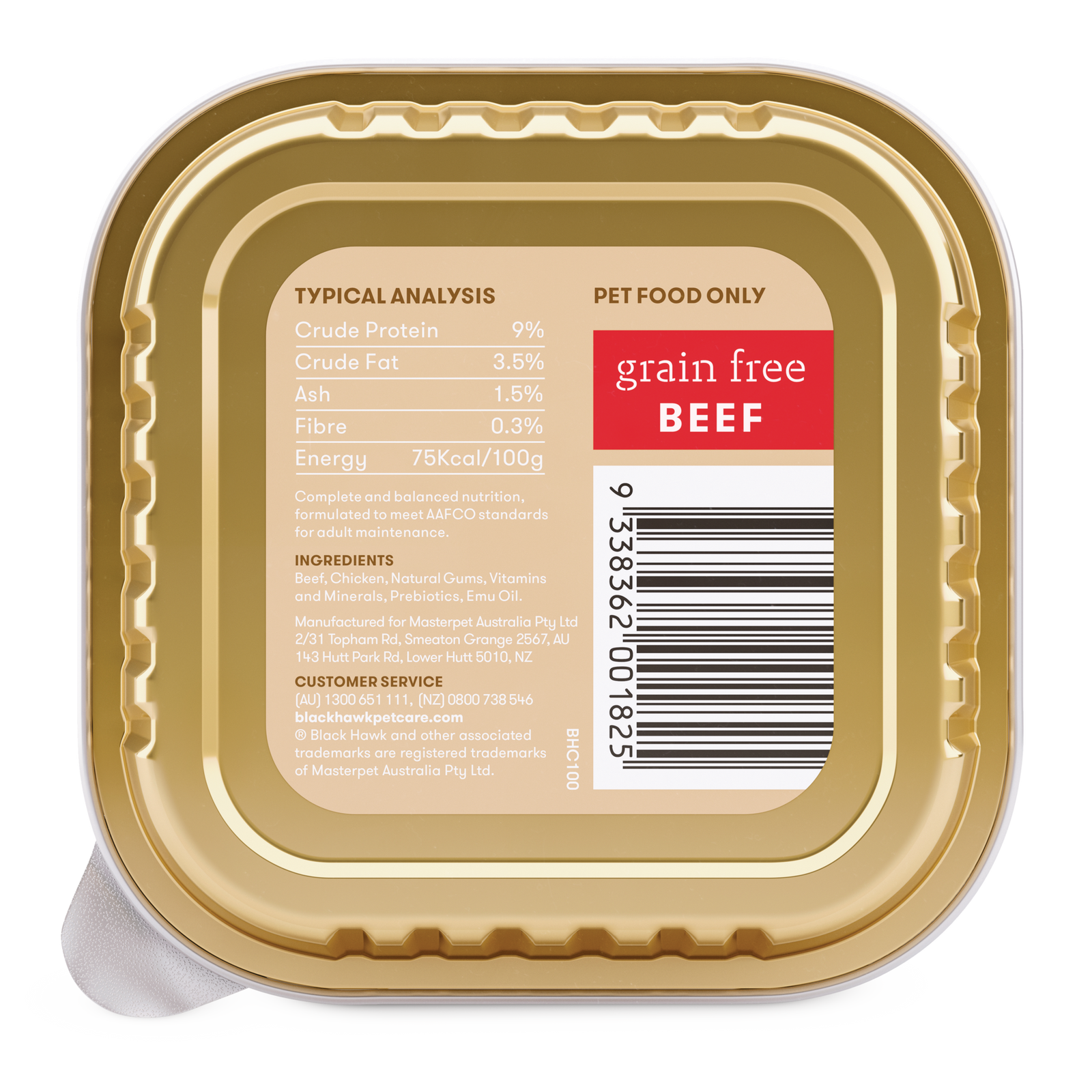 Black Hawk Grain Free Wet Dog Food Beef 100g