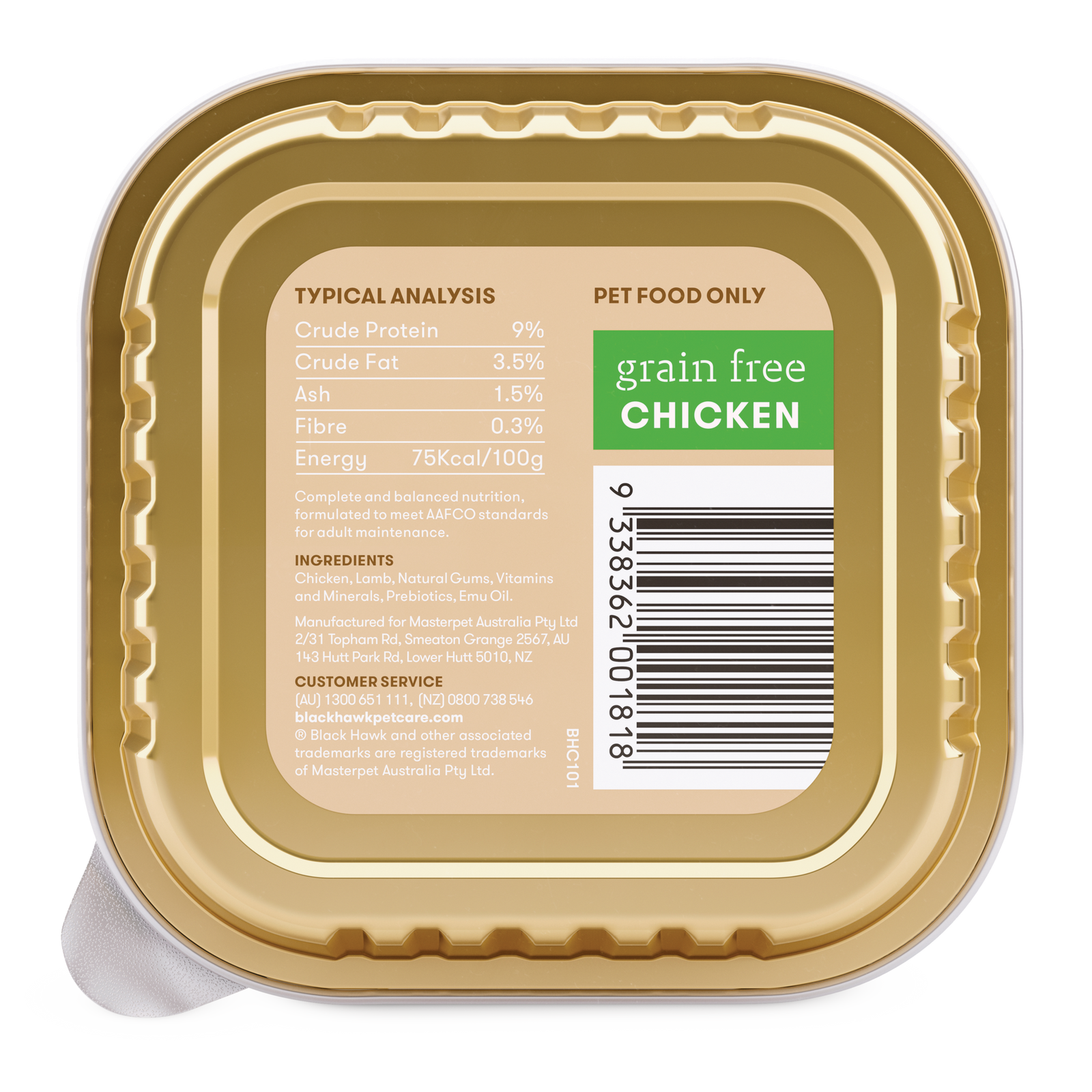 Black Hawk Grain Free Wet Dog Food Chicken 100g