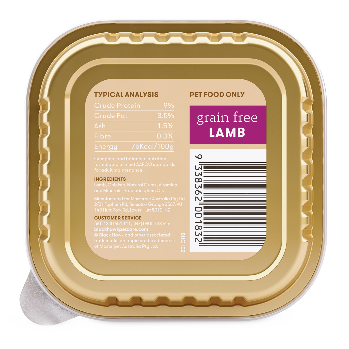 Black Hawk Grain Free Wet Dog Food Lamb 100g